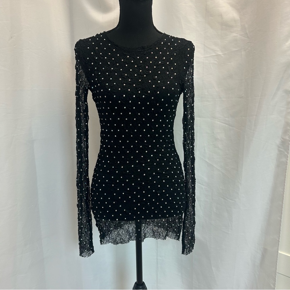 Zara Black Embellished Blouse